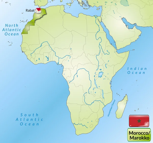 Карта Марокко — стоковый вектор