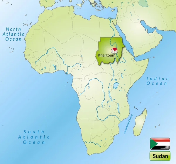 El mapa de sudan — Vector de stock