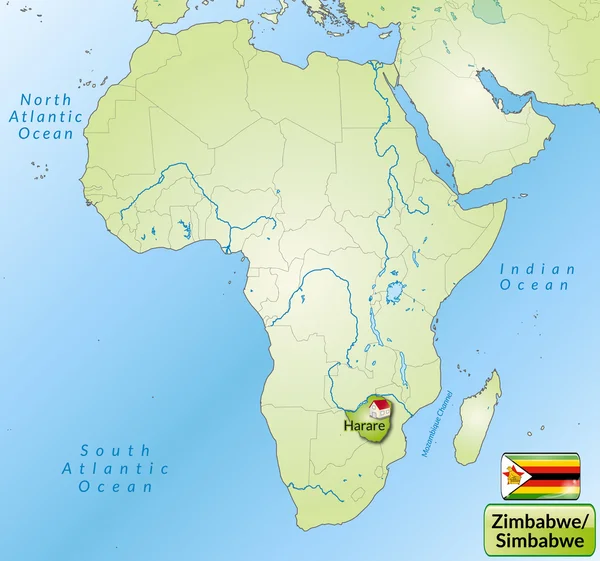 Mapa online de Zimbabue — Vector de stock