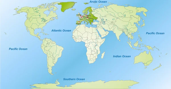 Mapa de Europa — Vector de stock