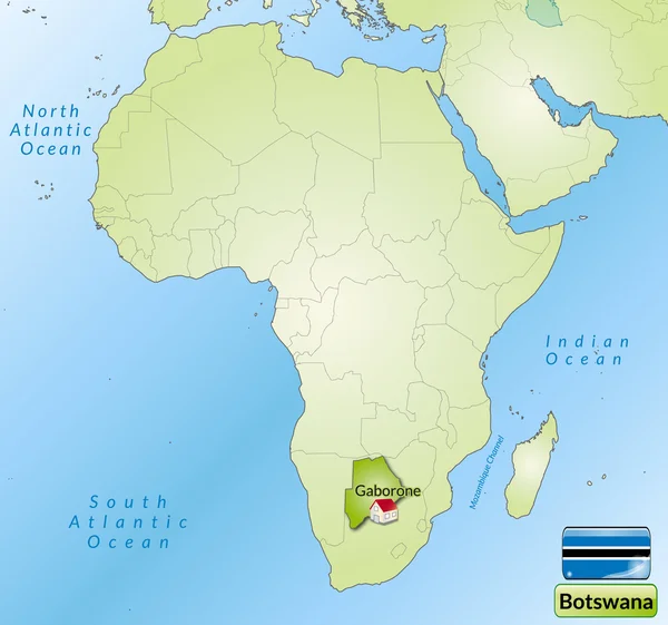 Karta över botswana — Stock vektor