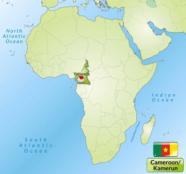 Mapa online de Camerún — Vector de stock