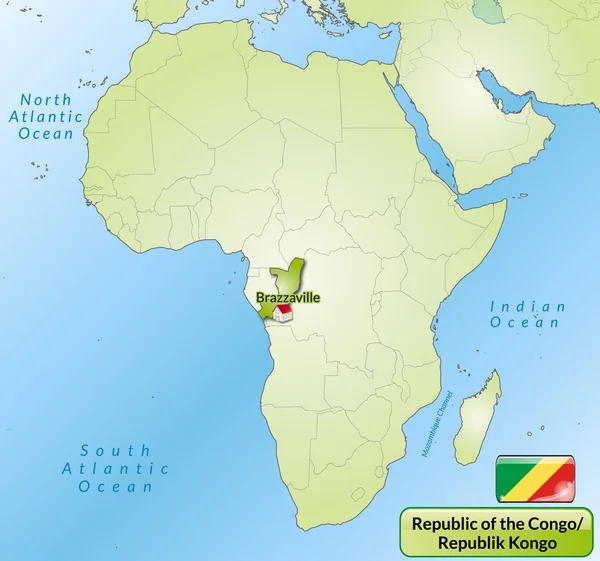 Karta över Republiken Kongo — Stock vektor