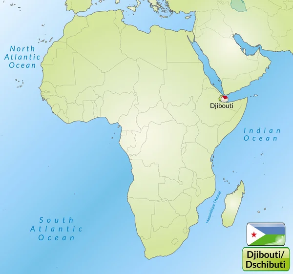 La mappa di Gibuti — Vettoriale Stock