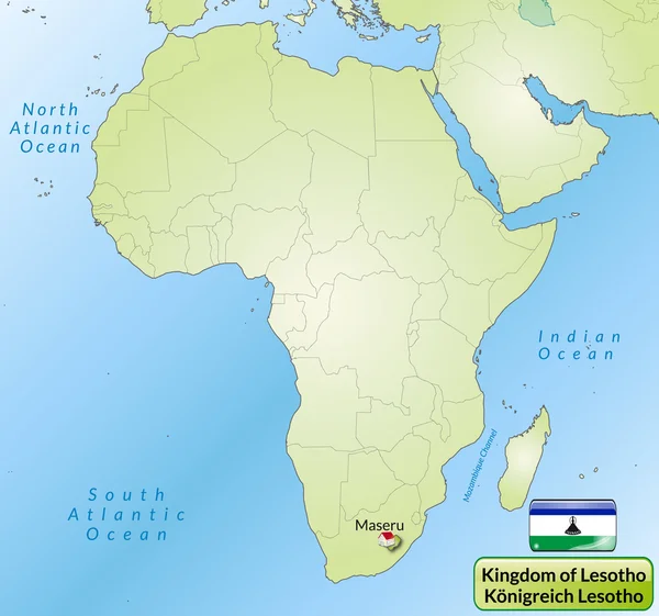 El mapa de Lesotho — Vector de stock