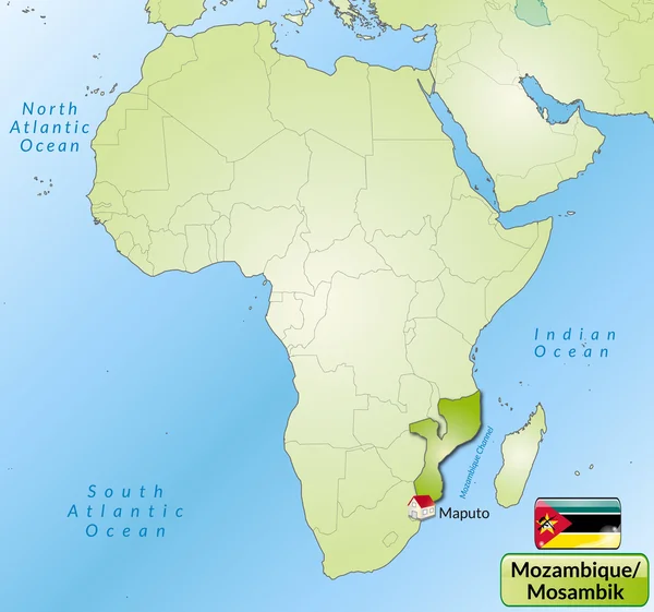 Карта Мозамбика — стоковый вектор