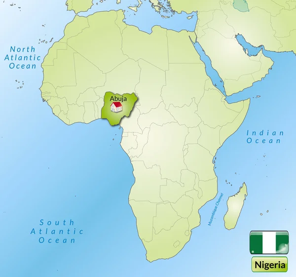 Mapa online de Nigeria — Archivo Imágenes Vectoriales