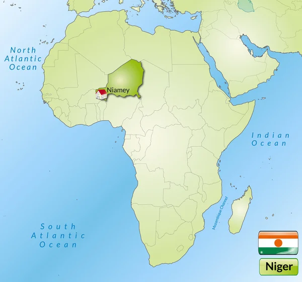 El mapa de Níger — Archivo Imágenes Vectoriales