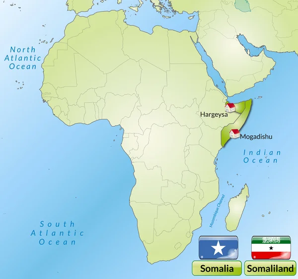 La carte de Somalie — Image vectorielle