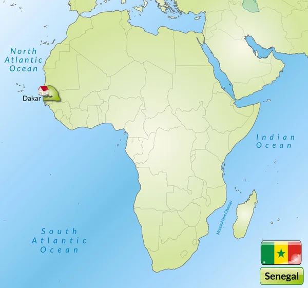 Mapa Senegalu — Wektor stockowy