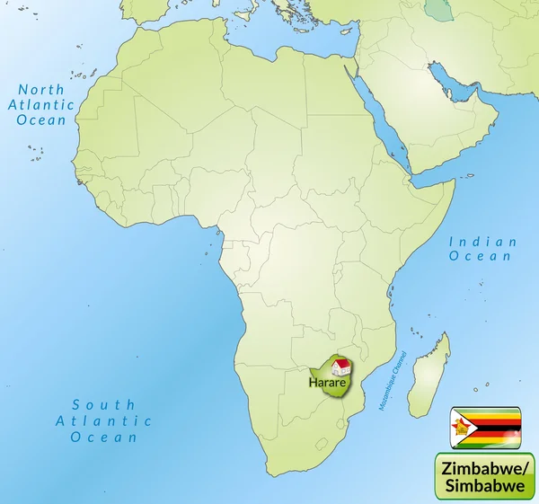 La carte de Zimbabwe — Image vectorielle