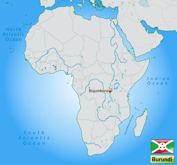 El mapa de burundi — Archivo Imágenes Vectoriales