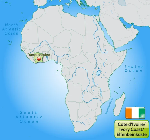 Mapa de Costa de Marfil — Archivo Imágenes Vectoriales