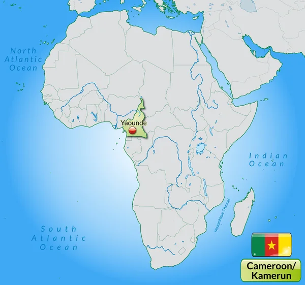 La carte de Cameroun — Image vectorielle