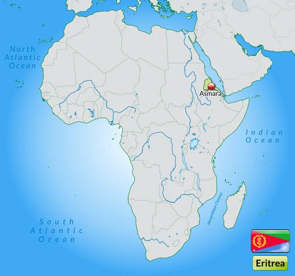 El mapa de Eritrea — Archivo Imágenes Vectoriales