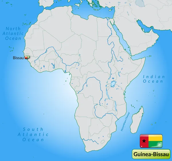 Mapa Guineje Bissau — Stockový vektor