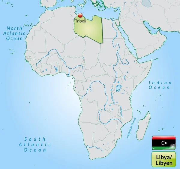 Mapa da Líbia —  Vetores de Stock