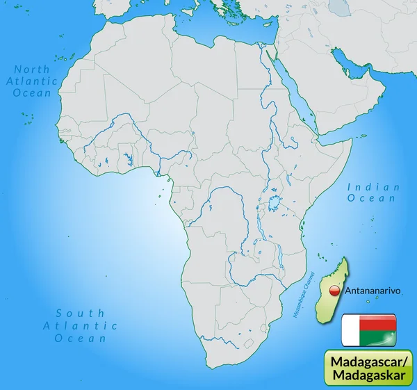 La mappa di Madagascar — Vettoriale Stock