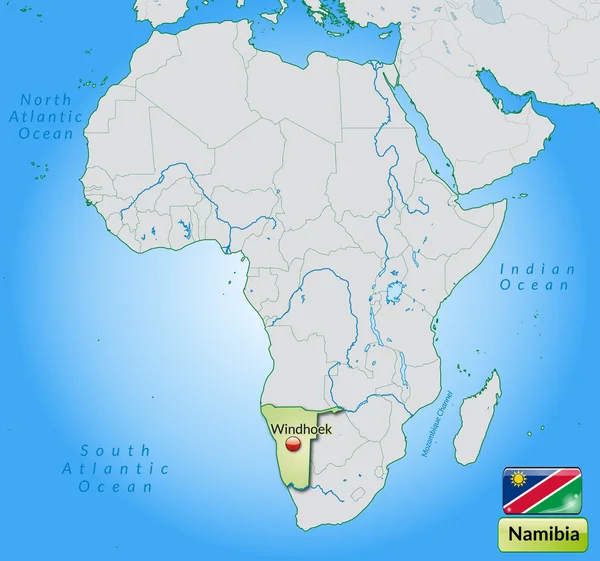 Mapa z Namibie — Stockový vektor