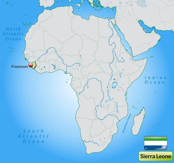 O mapa de Sierra Leone — Vetor de Stock