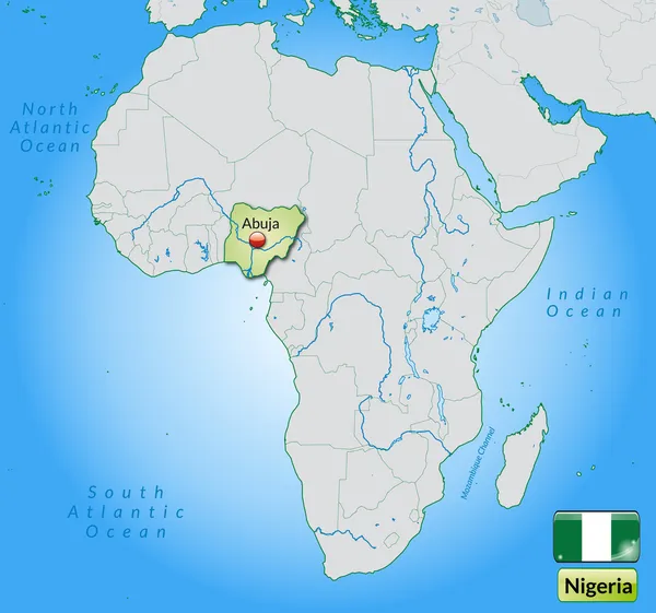 Mapa online de Nigeria — Vector de stock