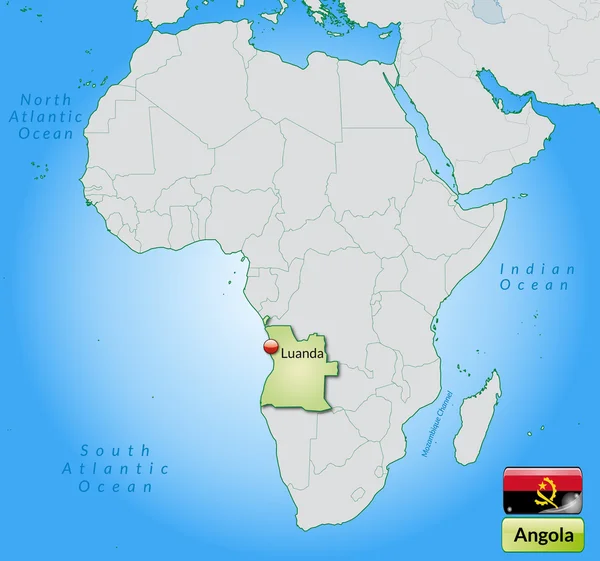 Карта Анголы — стоковый вектор