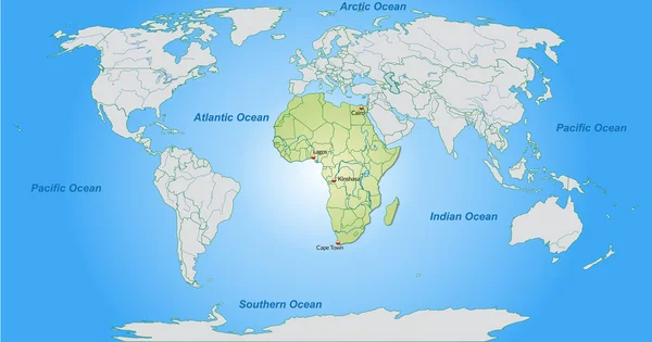 Mapa online de África — Vector de stock