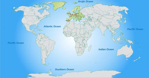 Mapa de Europa — Vector de stock