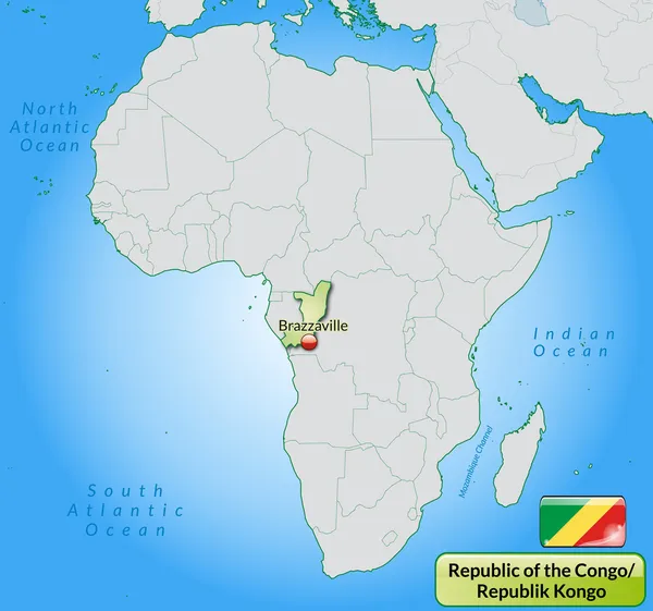 Mapa de República del Congo — Vector de stock