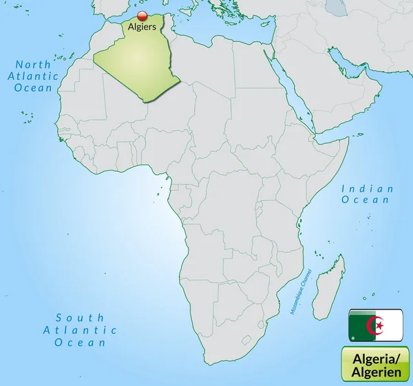 La carte de Algérie — Image vectorielle