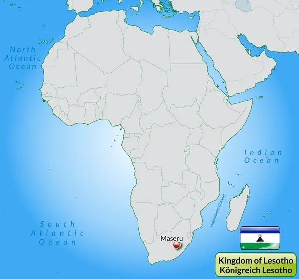 莱索托的地图 — 图库矢量图片