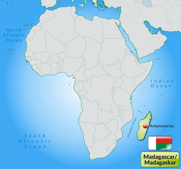 Mapa Madagaskar — Wektor stockowy