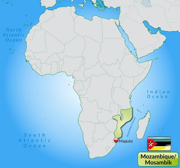 Χάρτης της Μοζαμβίκης — Διανυσματικό Αρχείο