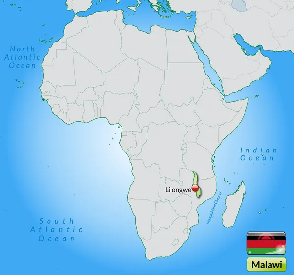 Mapa malawi — Wektor stockowy