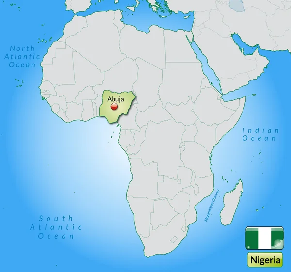 La mappa di Nigeria — Vettoriale Stock
