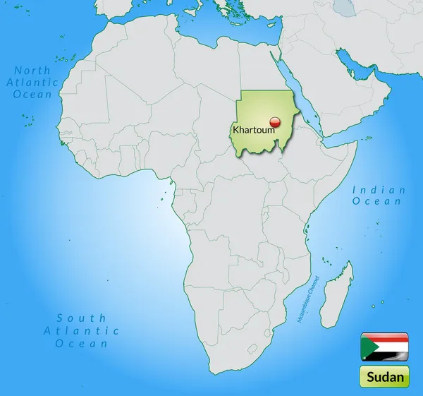 El mapa de sudan — Vector de stock