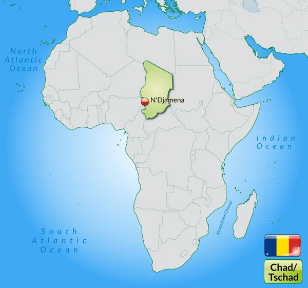 Karta över Tchad — Stock vektor