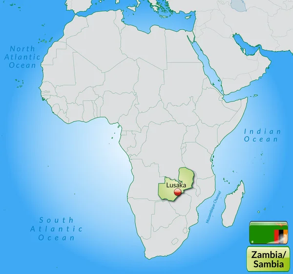 El mapa de Zambia — Vector de stock