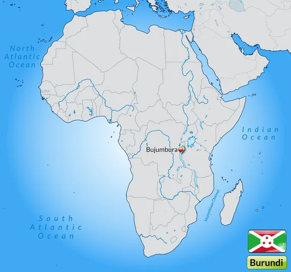 Mapa Burundi — Stockový vektor