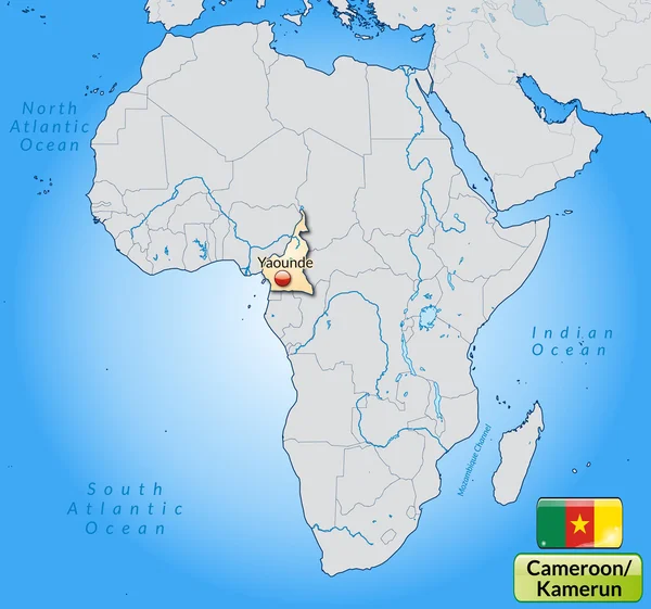 La carte de Cameroun — Image vectorielle