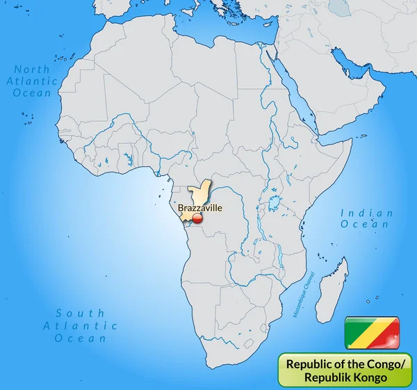 Carte de la République du Congo — Image vectorielle