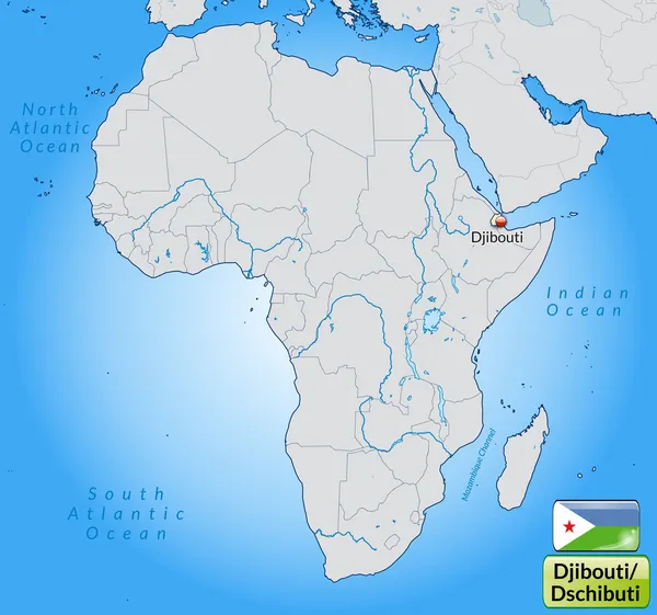 La mappa di Gibuti — Vettoriale Stock