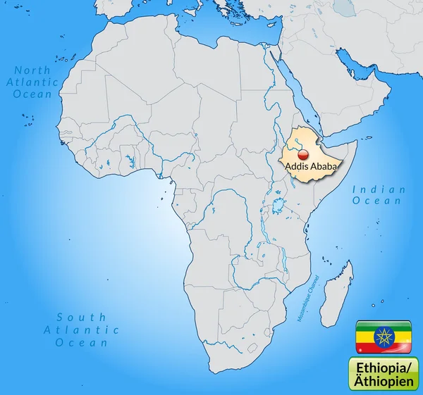 Mapa z Etiopii — Wektor stockowy