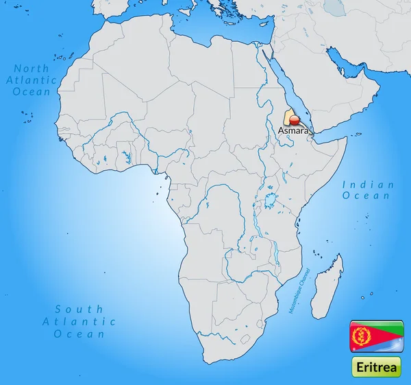 Карта Эритреи — стоковый вектор