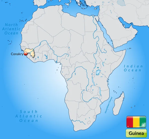 La carte de La Guinée — Image vectorielle