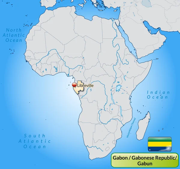 Mapa Gabonu — Stockový vektor