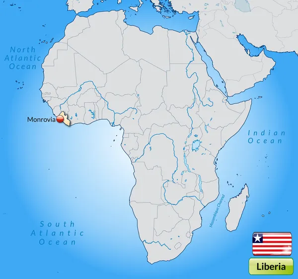 El mapa de Liberia — Archivo Imágenes Vectoriales