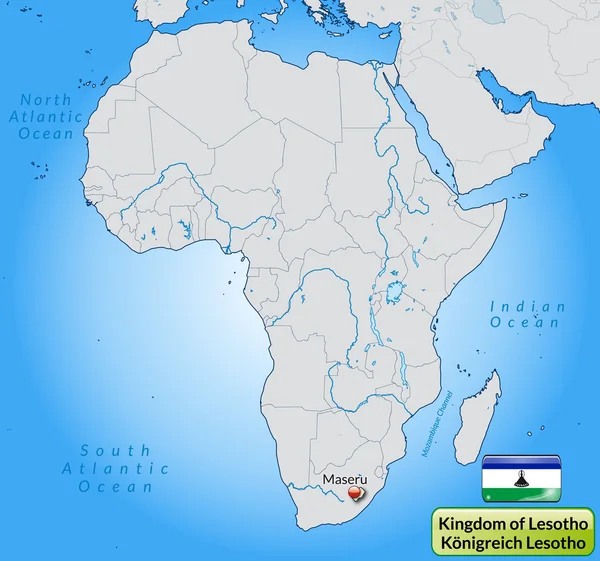 El mapa de Lesotho — Archivo Imágenes Vectoriales