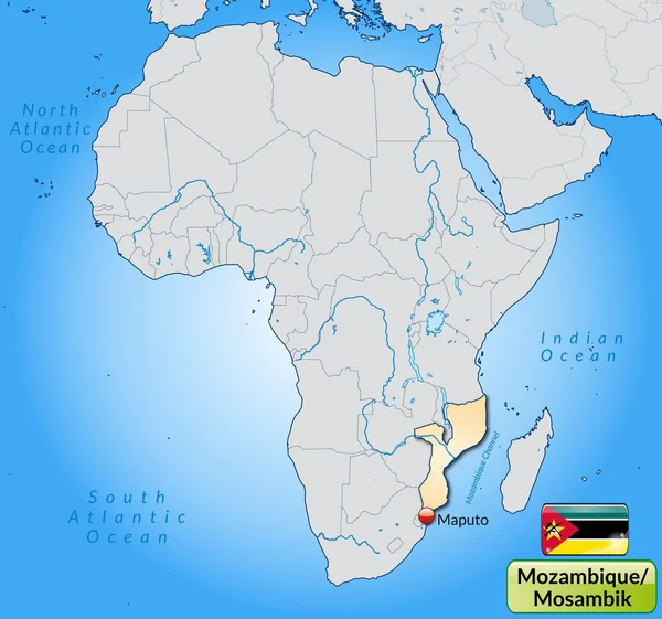 La mappa di mozambique — Vettoriale Stock