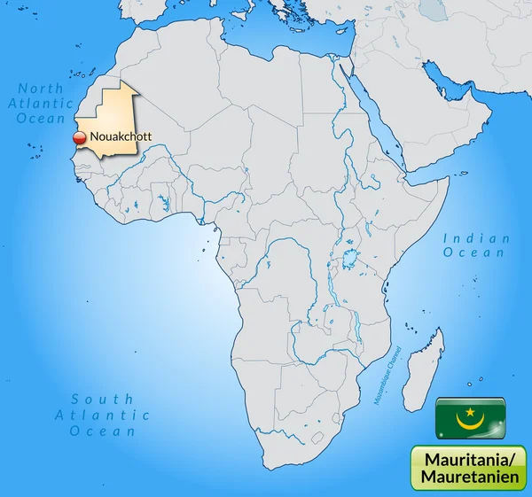 El mapa de mauritania — Archivo Imágenes Vectoriales